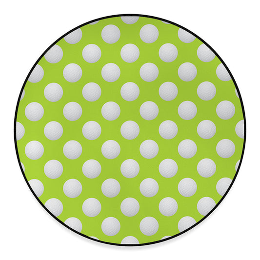Green Golf Ball Pattern Print Round Floor Mat
