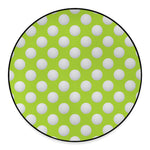 Green Golf Ball Pattern Print Round Floor Mat