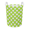 Green Golf Ball Pattern Print Round Laundry Basket