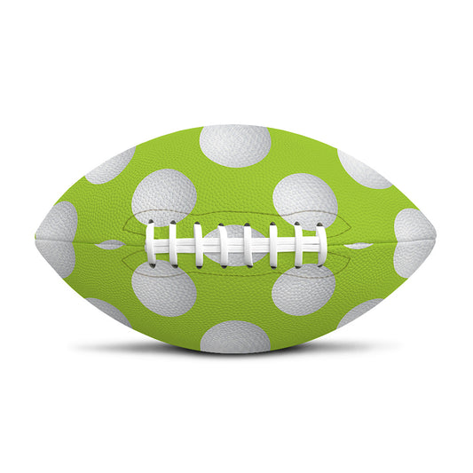 Green Golf Ball Pattern Print Rugby Ball