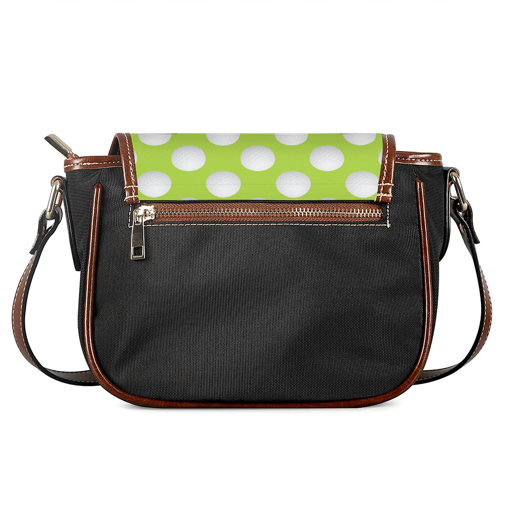 Green Golf Ball Pattern Print Saddle Bag