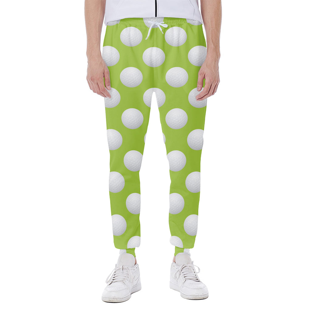 Green Golf Ball Pattern Print Scuba Joggers