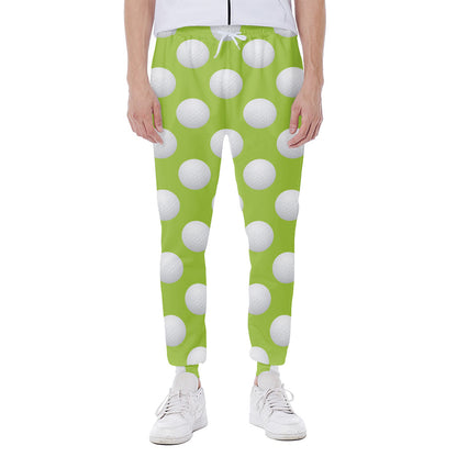 Green Golf Ball Pattern Print Scuba Joggers