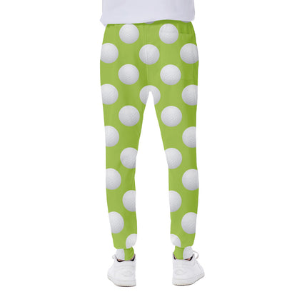 Green Golf Ball Pattern Print Scuba Joggers