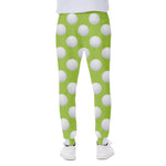 Green Golf Ball Pattern Print Scuba Joggers