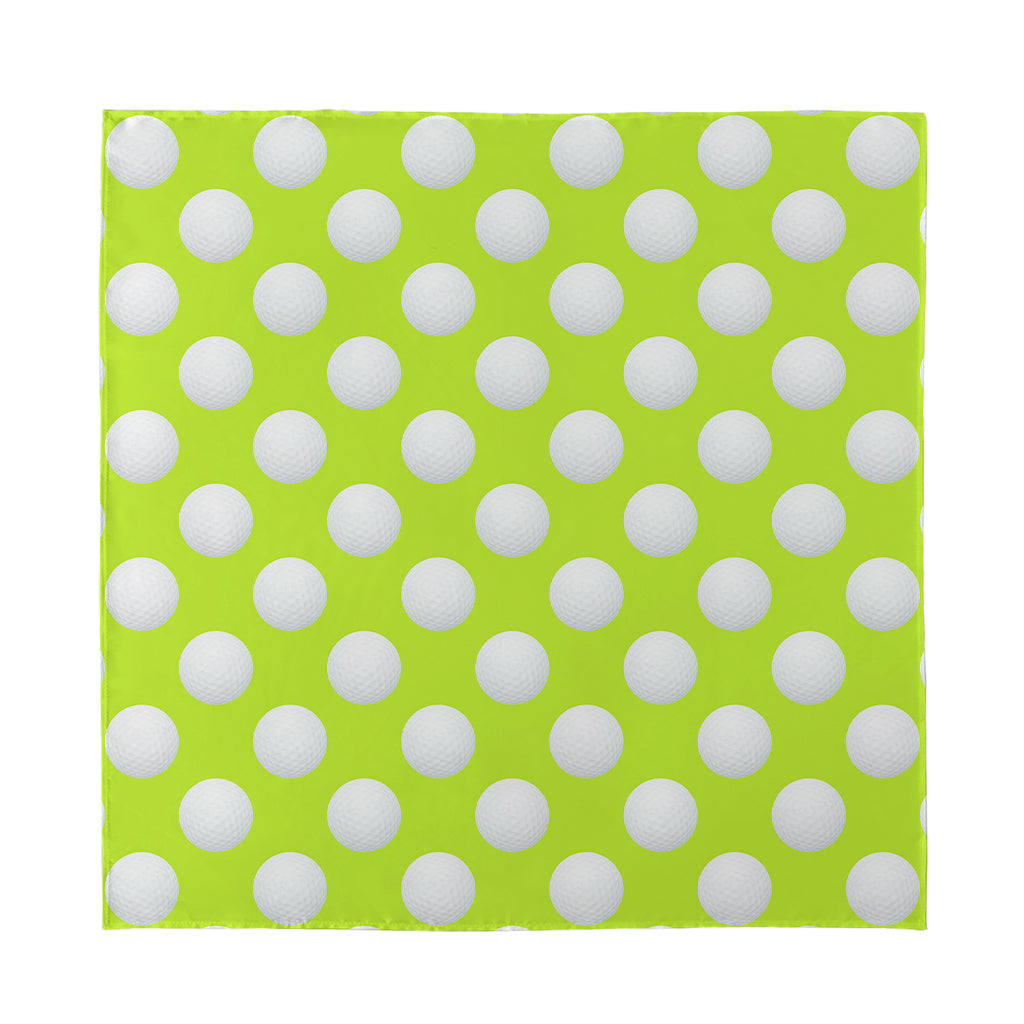 Green Golf Ball Pattern Print Silk Bandana