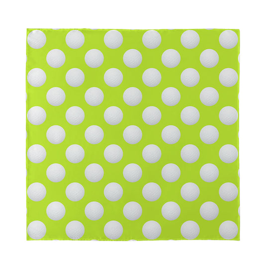 Green Golf Ball Pattern Print Silk Bandana