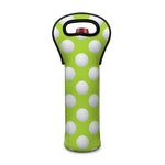 Green Golf Ball Pattern Print Single Neoprene Wine Tote