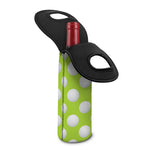 Green Golf Ball Pattern Print Single Neoprene Wine Tote