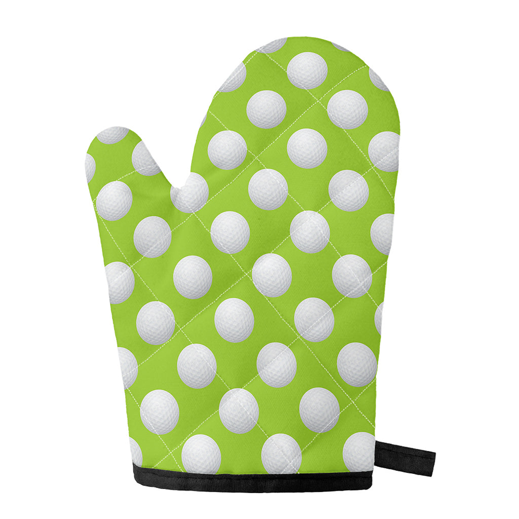 Green Golf Ball Pattern Print Single Oven Mitt