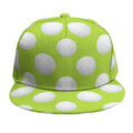 Green Golf Ball Pattern Print Snapback Cap