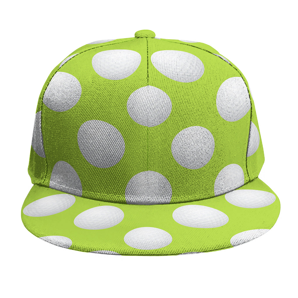 Green Golf Ball Pattern Print Snapback Cap