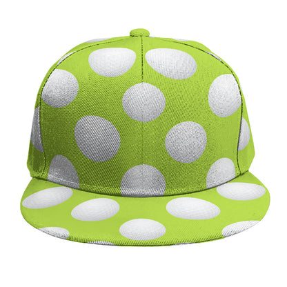 Green Golf Ball Pattern Print Snapback Cap