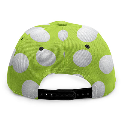 Green Golf Ball Pattern Print Snapback Cap