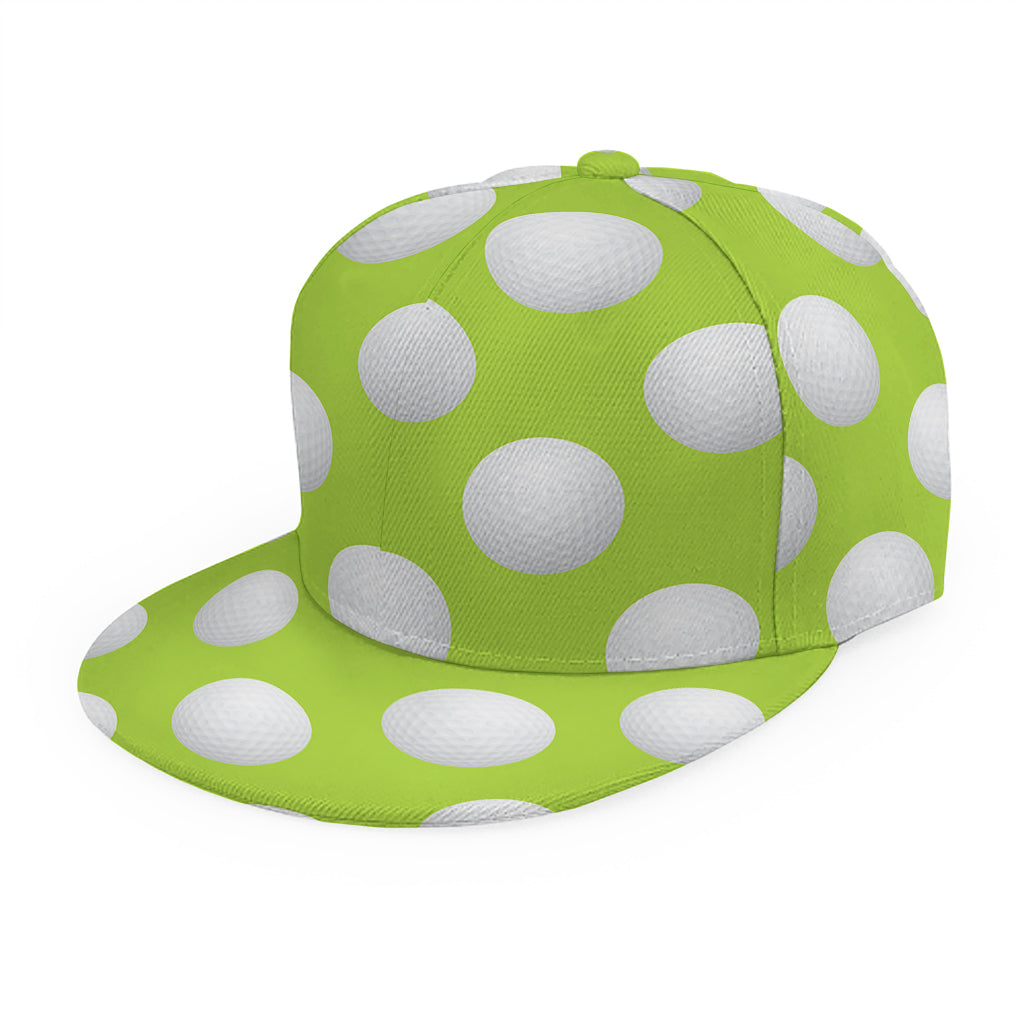 Green Golf Ball Pattern Print Snapback Cap