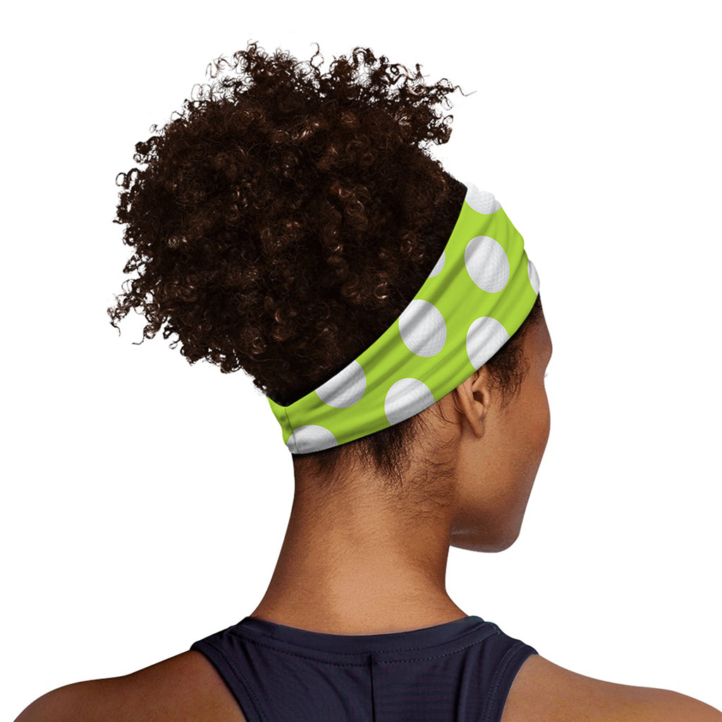 Green Golf Ball Pattern Print Sports Headband