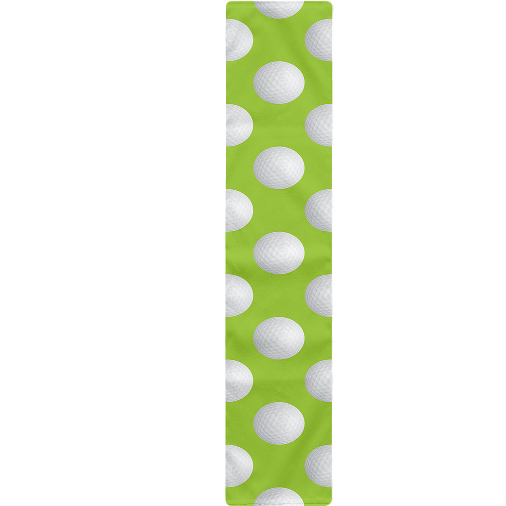 Green Golf Ball Pattern Print Table Runner