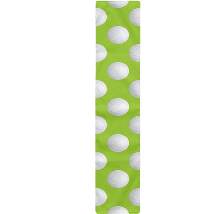 Green Golf Ball Pattern Print Table Runner