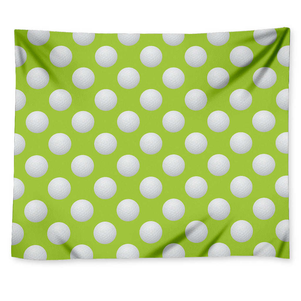 Green Golf Ball Pattern Print Tapestry