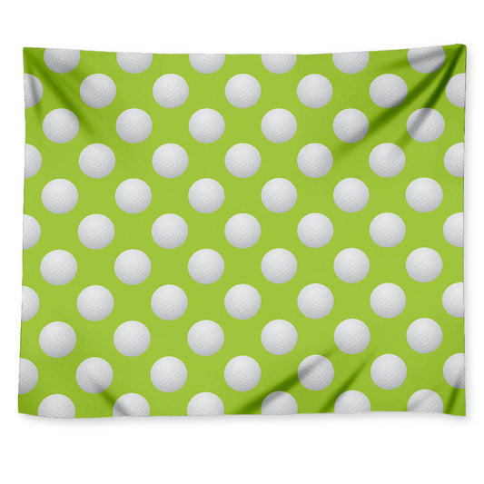 Green Golf Ball Pattern Print Tapestry