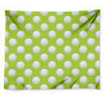 Green Golf Ball Pattern Print Tapestry