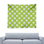 Green Golf Ball Pattern Print Tapestry