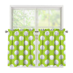 Green Golf Ball Pattern Print Tier Curtains