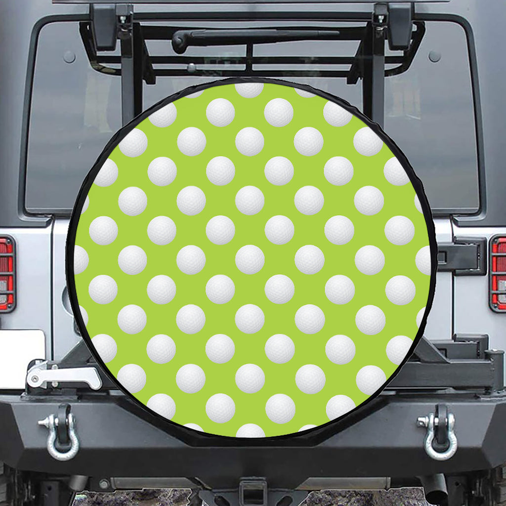 Green Golf Ball Pattern Print Tire Cover