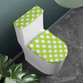 Green Golf Ball Pattern Print Toilet Lid And Tank Cover Set