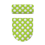Green Golf Ball Pattern Print Toilet Lid And Tank Cover Set