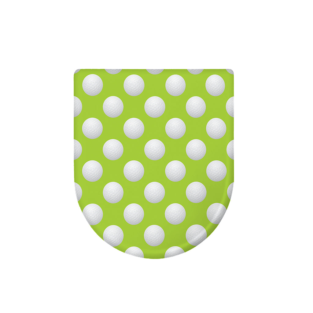 Green Golf Ball Pattern Print Toilet Lid Cover