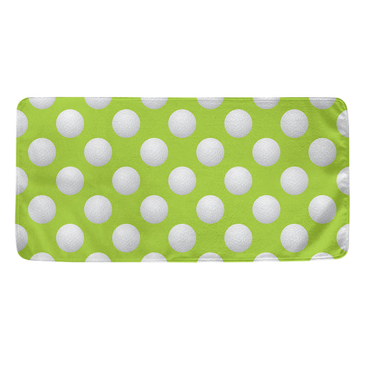 Green Golf Ball Pattern Print Towel