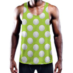 Green Golf Ball Pattern Print Training Tank Top