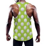 Green Golf Ball Pattern Print Training Tank Top