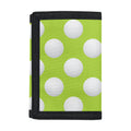 Green Golf Ball Pattern Print Trifold Wallet