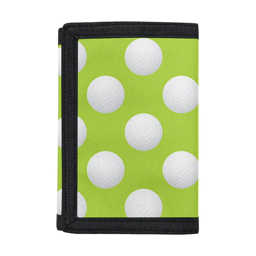 Green Golf Ball Pattern Print Trifold Wallet