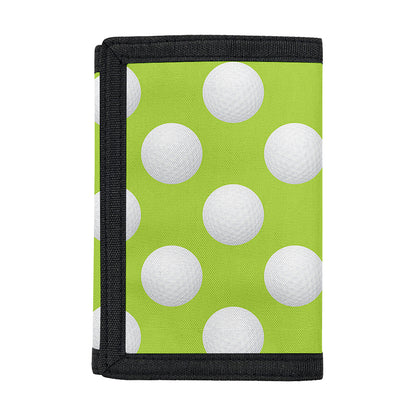 Green Golf Ball Pattern Print Trifold Wallet