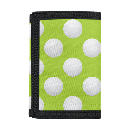 Green Golf Ball Pattern Print Trifold Wallet