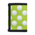 Green Golf Ball Pattern Print Trifold Wallet