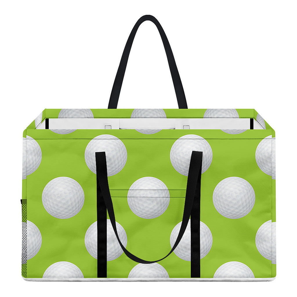 Green Golf Ball Pattern Print Utility Tote Bag