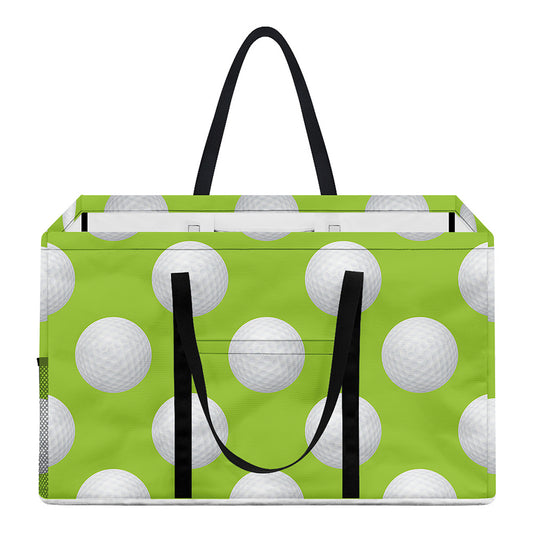 Green Golf Ball Pattern Print Utility Tote Bag