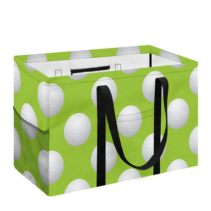 Green Golf Ball Pattern Print Utility Tote Bag