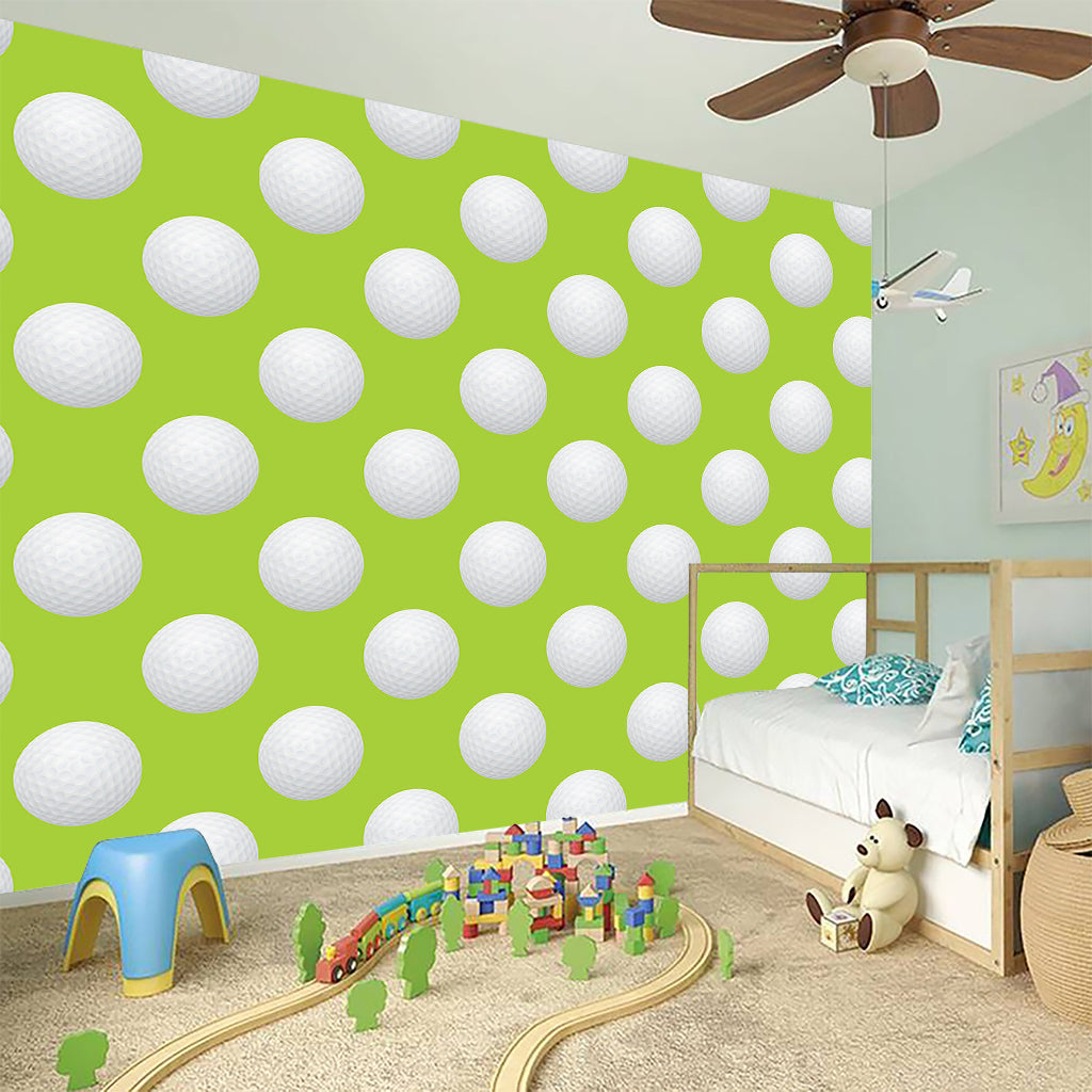 Green Golf Ball Pattern Print Wall Sticker