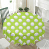 Green Golf Ball Pattern Print Waterproof Round Tablecloth