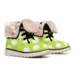 Green Golf Ball Pattern Print Winter Boots