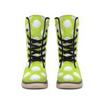 Green Golf Ball Pattern Print Winter Boots