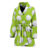 Green Golf Ball Pattern Print Women's Bathrobe