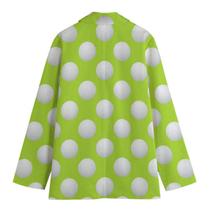 Green Golf Ball Pattern Print Women's Blazer