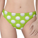 Green Golf Ball Pattern Print Women's Thong