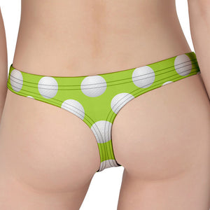 Green Golf Ball Pattern Print Women's Thong